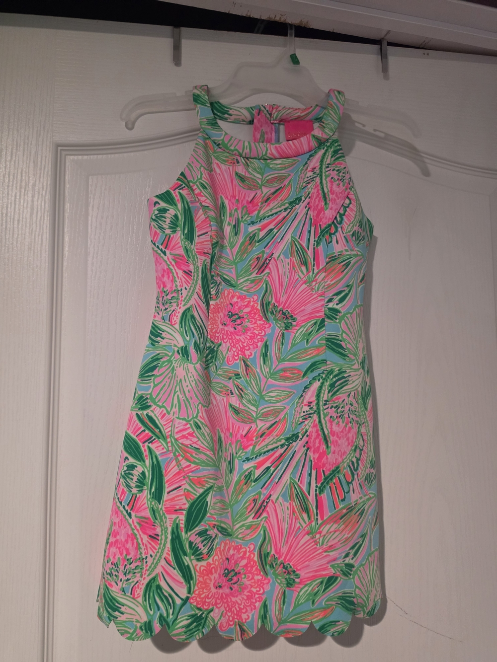 Lily Pulitzer Girls' Pink & Green Floral Halter Dress Size 7